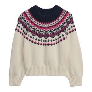 Gap baby girl heart fairisle cream sweater